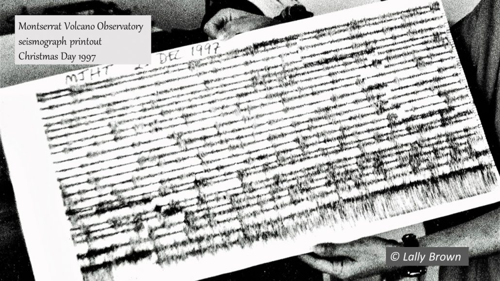 MVO Seismograph printout Dec 1997