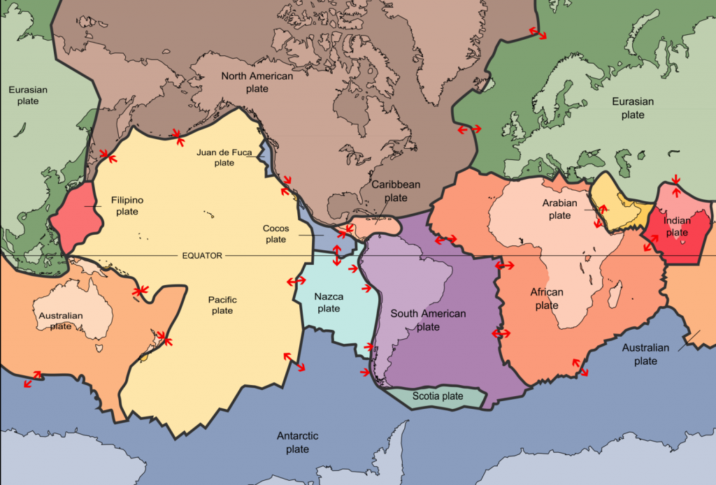 A map to show the Earth's plates
