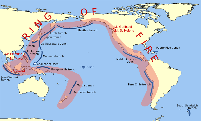 A map to show the Pacific Ring of Fire