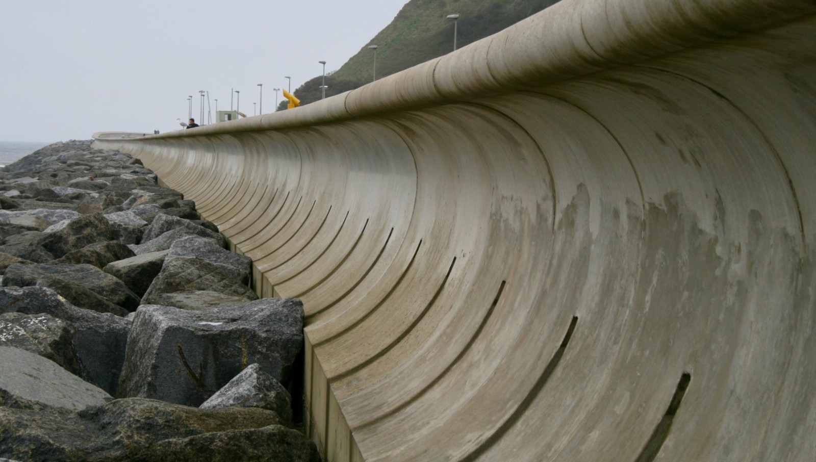 Recurved sea wall at Scarborough