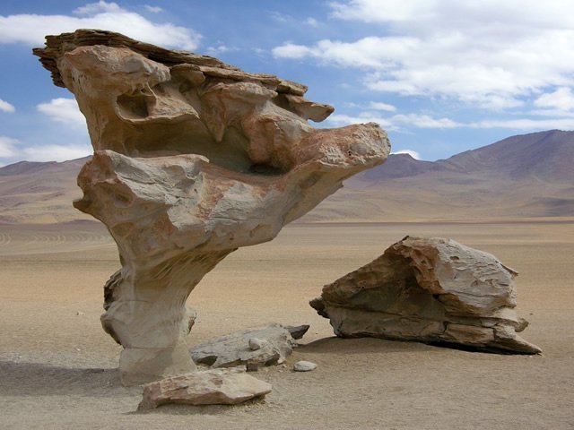 an image showing rocks eroded by wind erosion