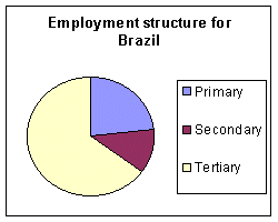 Brazil employment structure pie chart