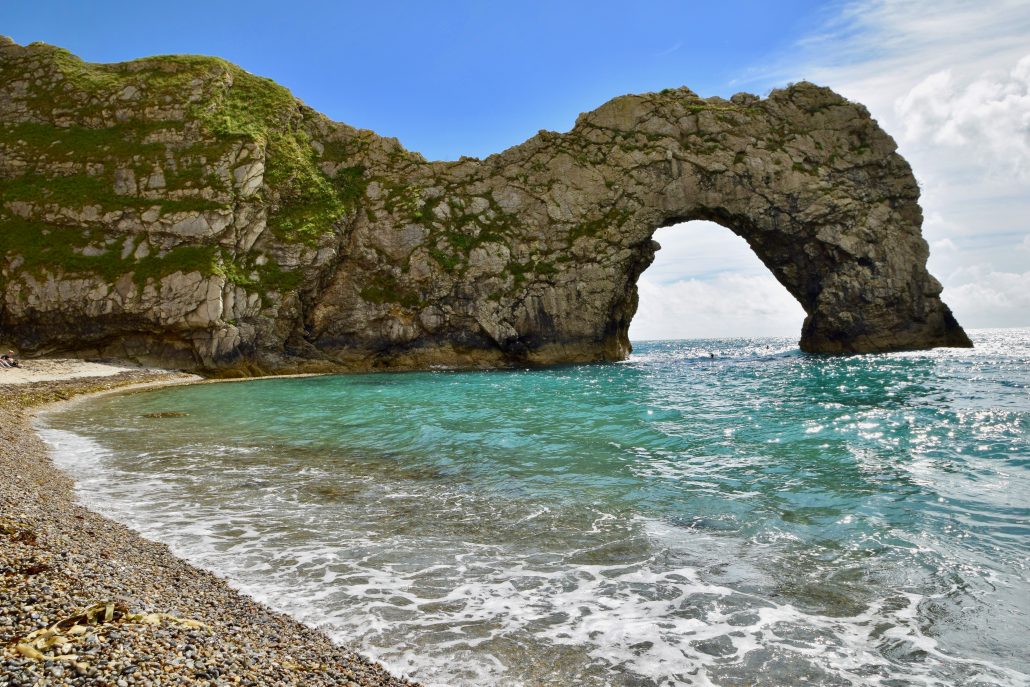 Durdle Door, a coastal arch in Dorset. 