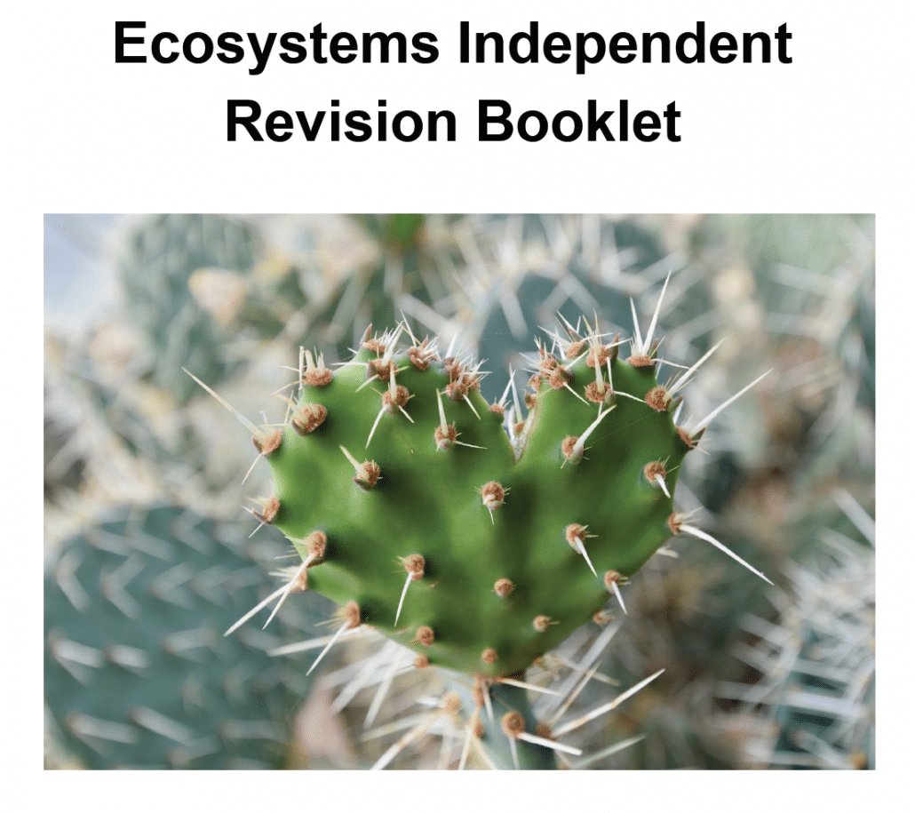 Ecosystems Independent Revision Booklet