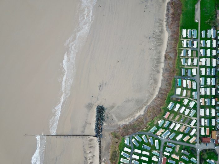 Terminal groyne, rock armour and cliff slumping