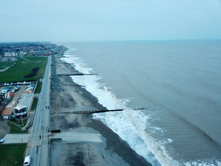 The view north along the Hornsea sea front.