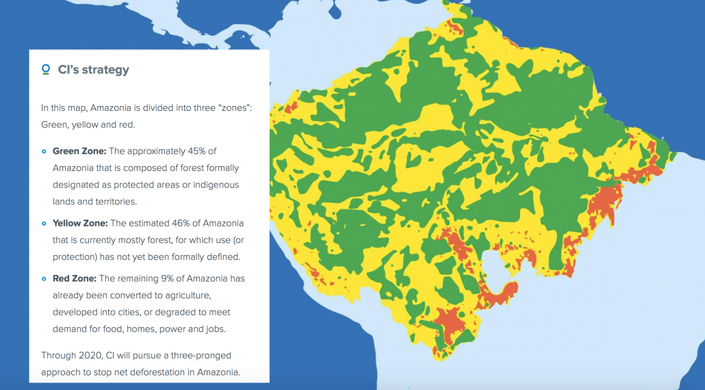 Map of the Amazon by Conservation International - https://www.conservation.org/where/Pages/amazonia.aspx