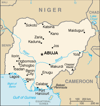 A map to show the location of Lagos in Nigeria 