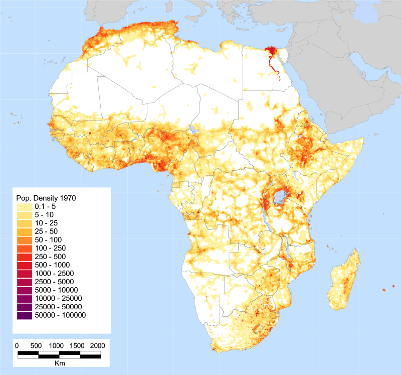 Population density map - Africa