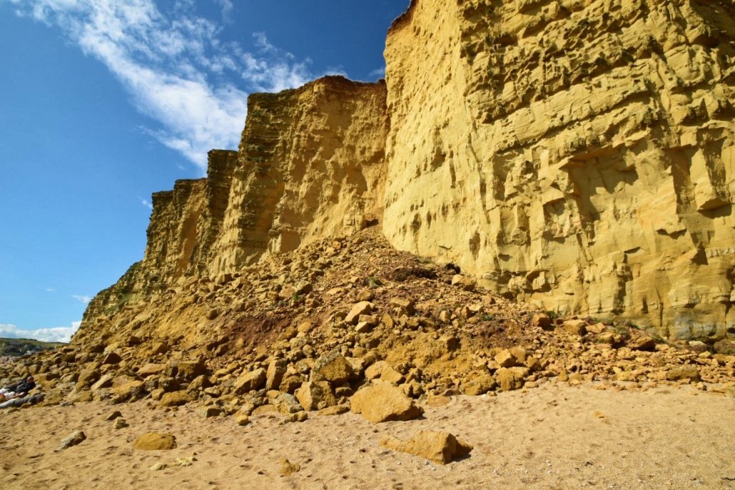 Landslide at West Bay, Dorset.