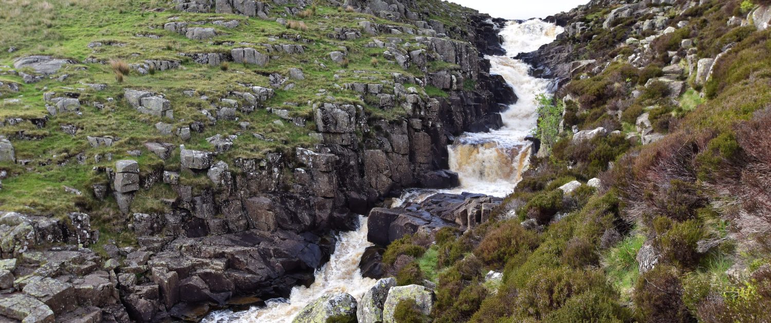 Cauldron Snout on the River Tees. Vertical erosion has led to the formation of this landform.