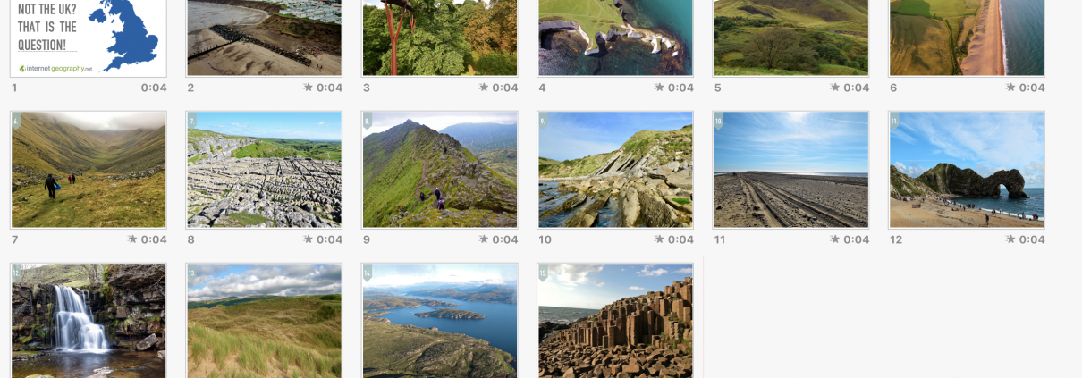 Scrolling images of the UK