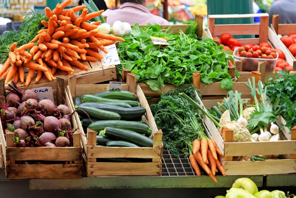 Fresh and organic vegetables at farmers market