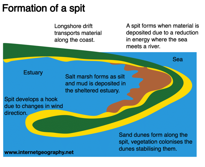 The formation of a spit