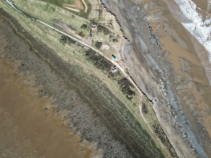 A view across the spit featuring a range of habitats including sand dunes and salt marsh