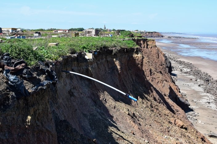 Coastal erosion at Cowden