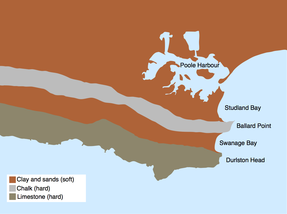 Discordant and concordant coasts in Dorset