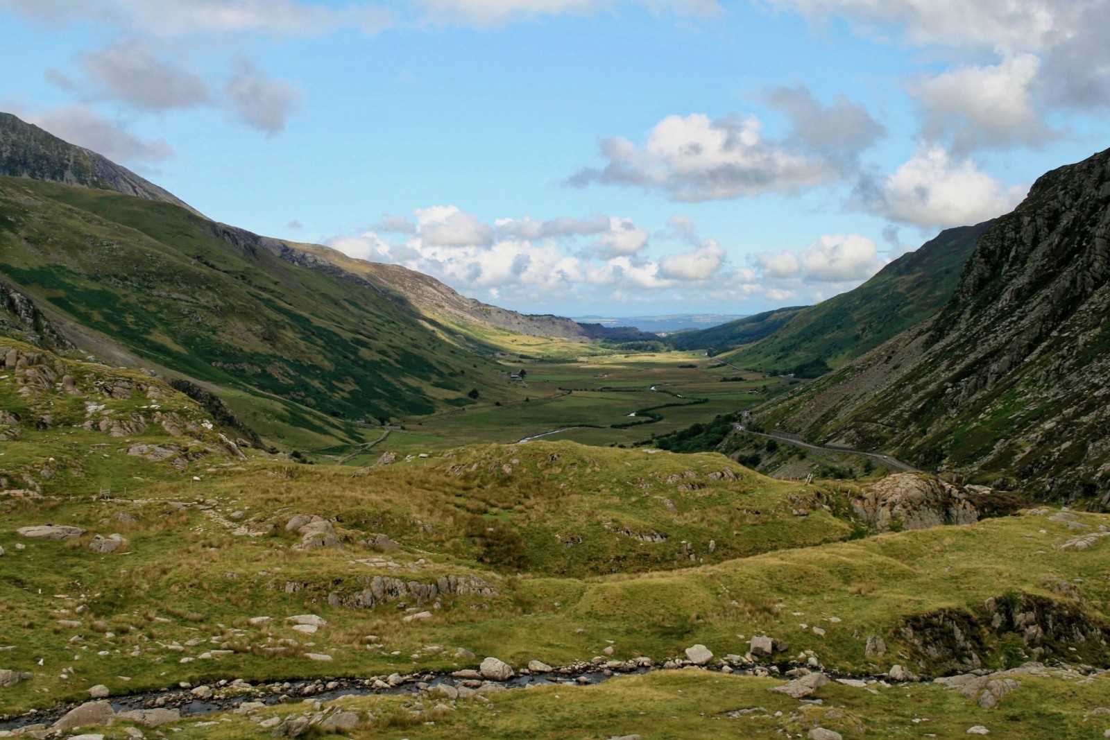 Nant Ffrancon, a u-shaped valley in Snowdonia.