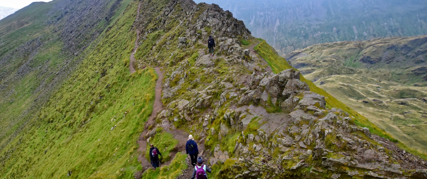 Striding Edge, an arete in the Lake District.