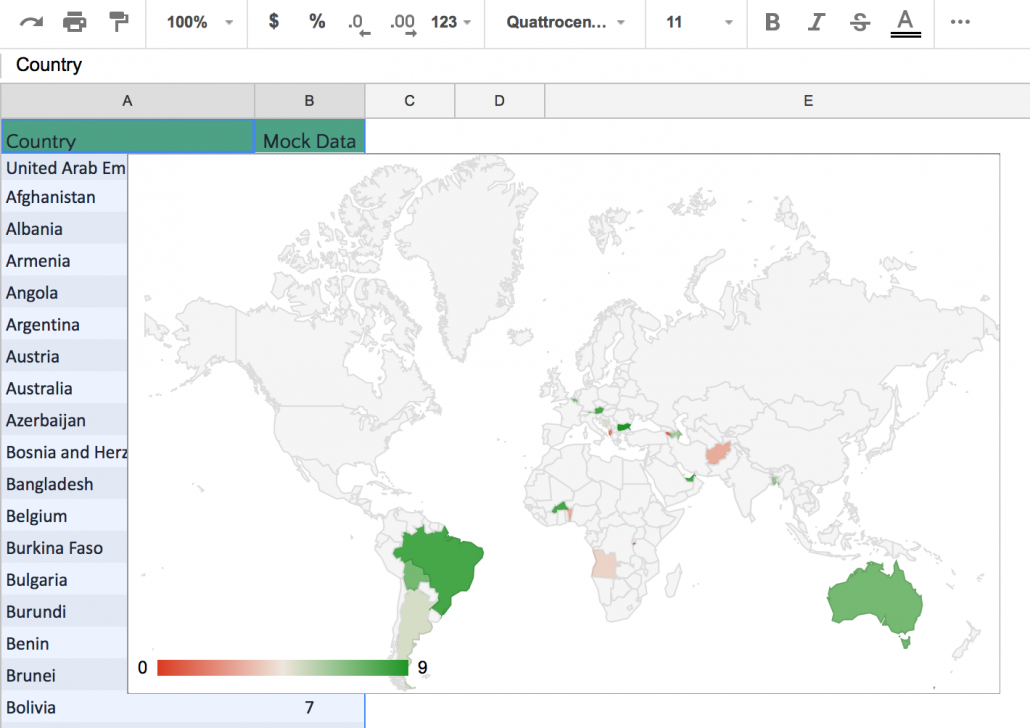 A screenshot showing the choropleth map