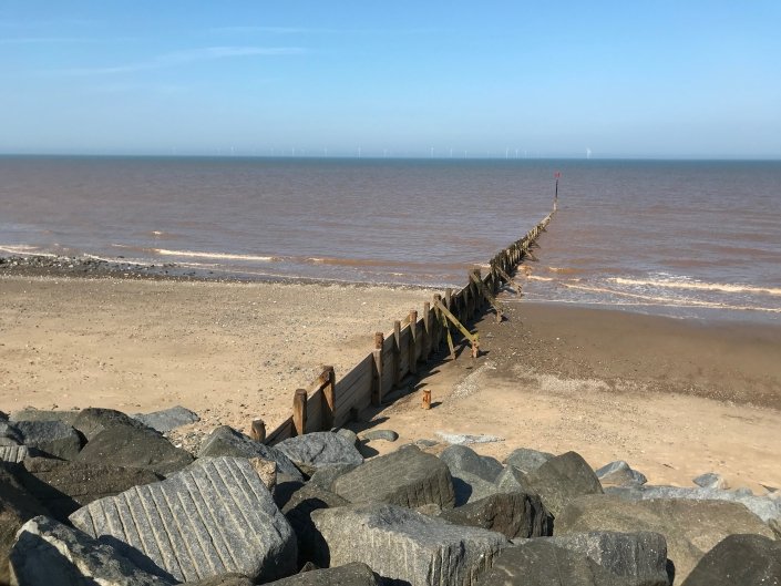 Groyne and rock armour at Withernsea