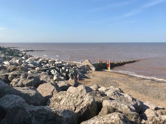 Rock armour and groynes at Withernsea