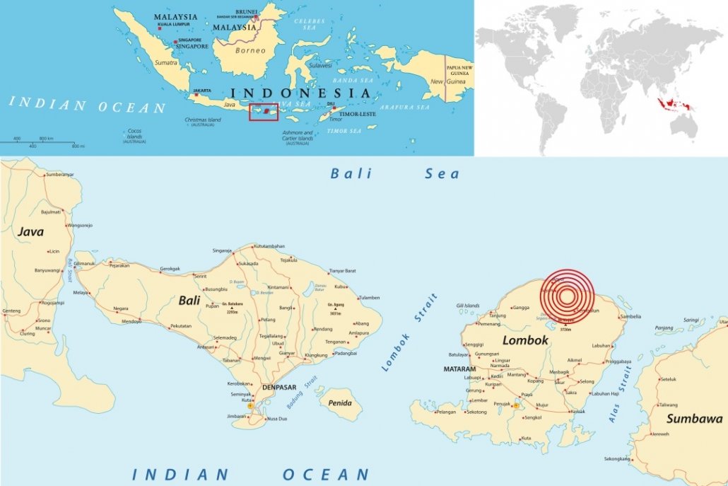 Location of the August 5th 2018 Lombok earthquake