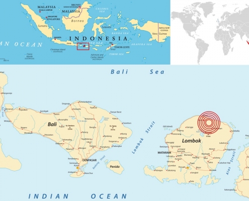 Location of the August 5th 2018 Lombok earthquake