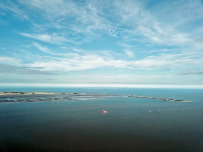 Spurn Point viewed from the Humber