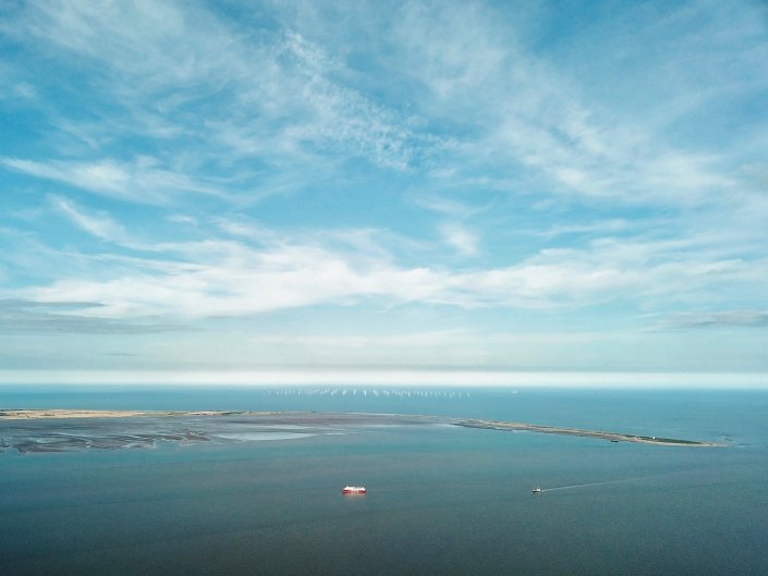 Spurn Point viewed from the Humber