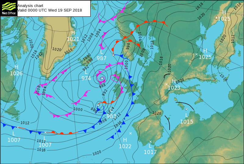 Synoptic chart for Storm Ali