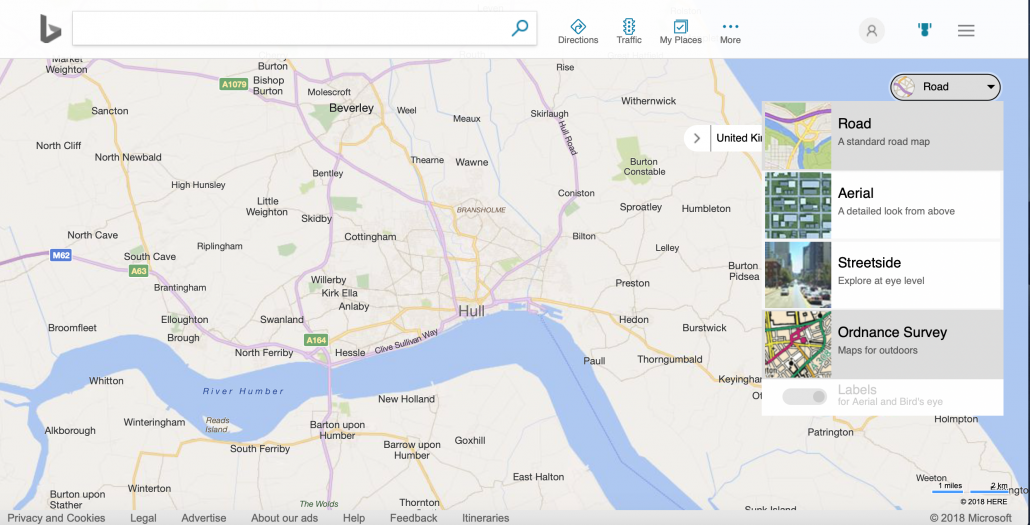 OS Maps on Bing