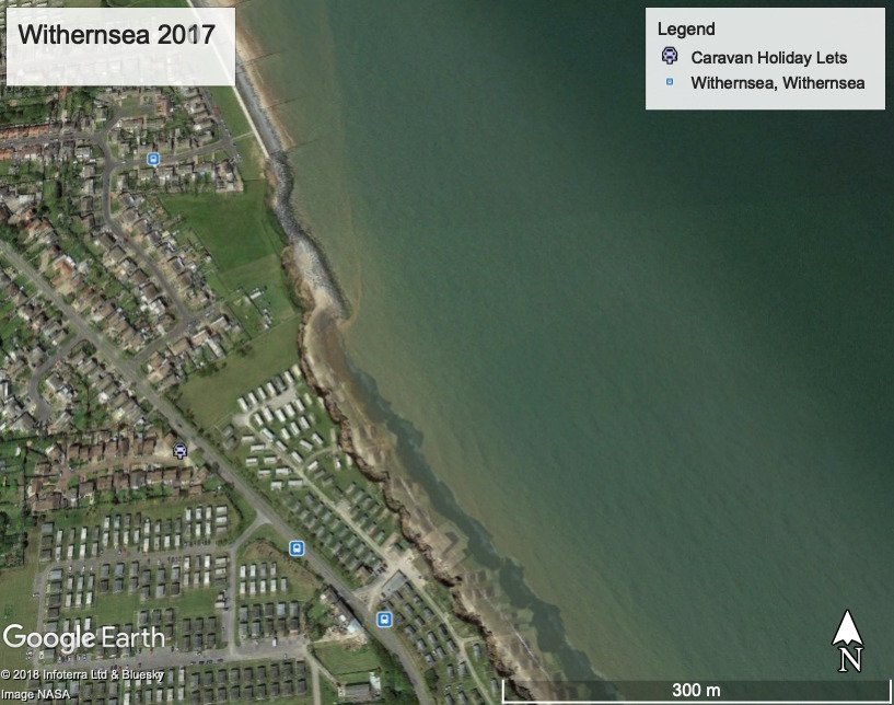 2007 and 2017 Withernsea Coastline merged