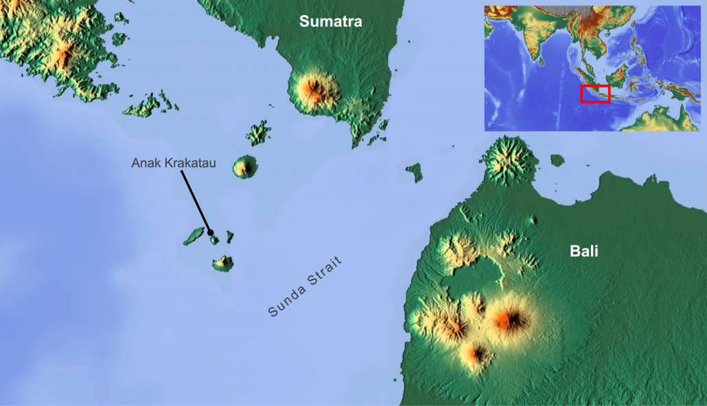 A map to show the location of Anak Krakatau