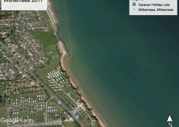 An animated GIF showing changes along the Holderness Coastline