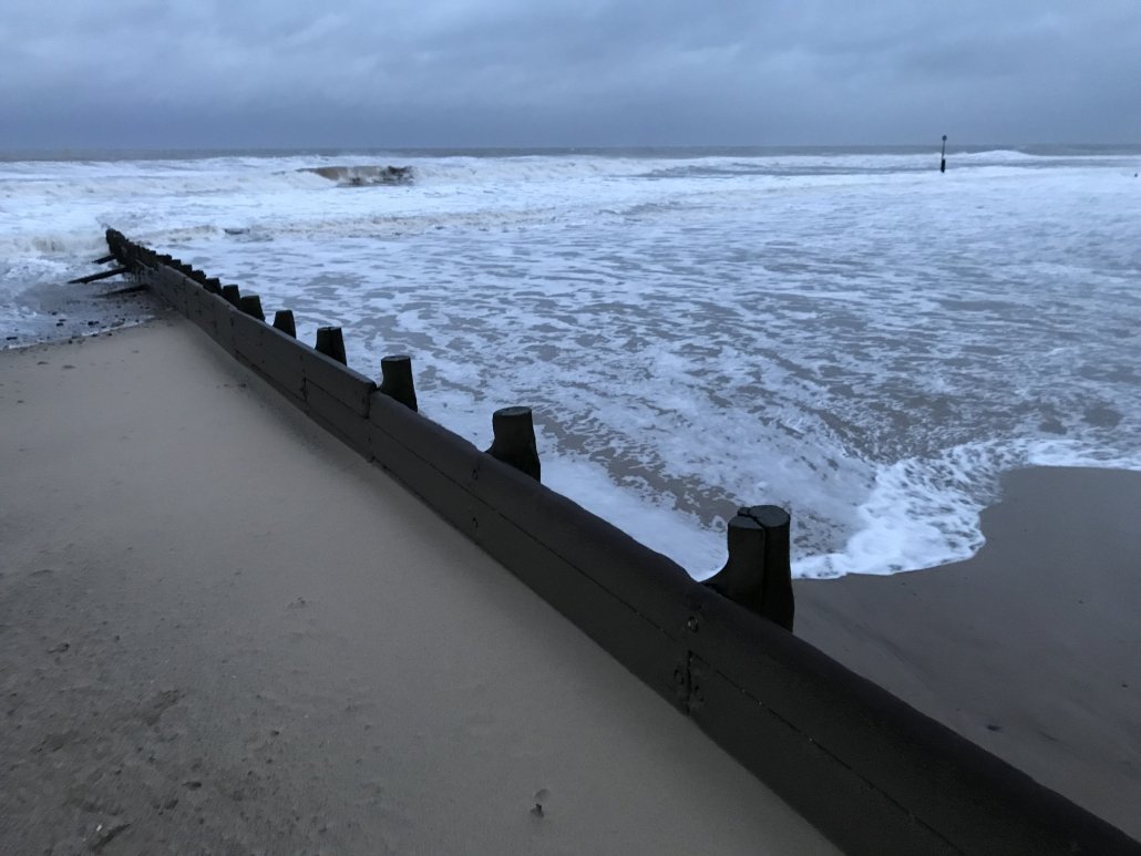 en groyne Ved Hornsea På Holderness Coast