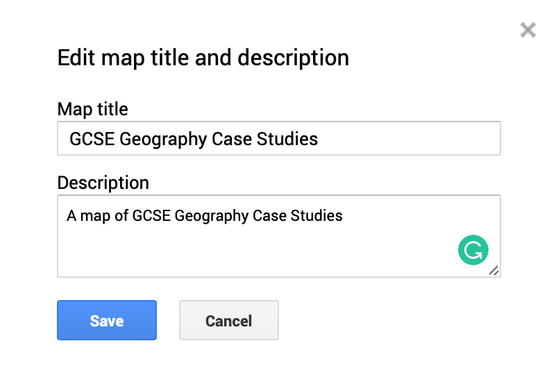 Edit map title and description