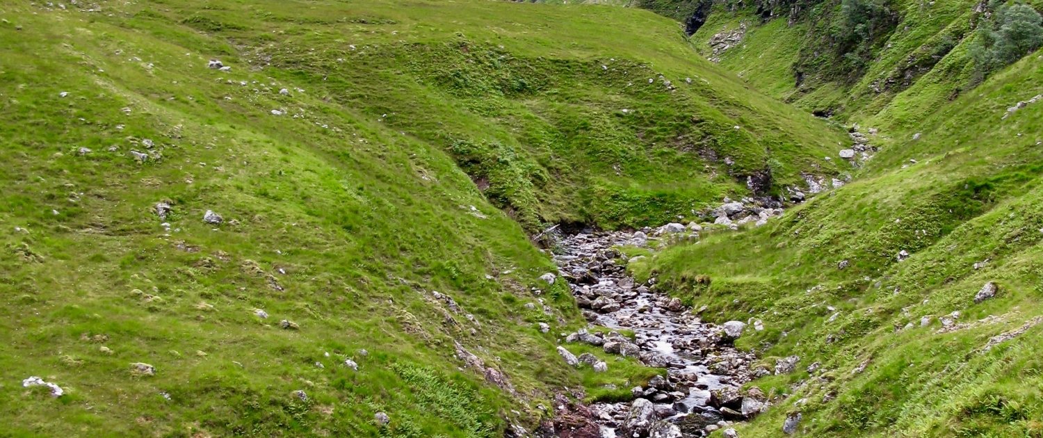 Interlocking spurs in the upper course of a river