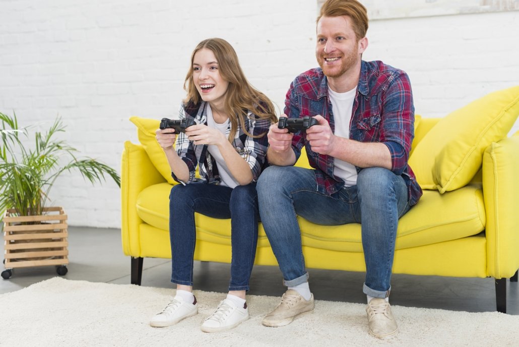 two young people gaming
