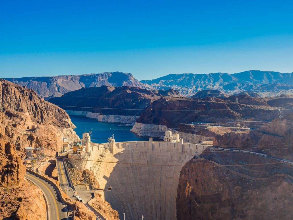 The Hoover Dam on the Colorado river. 