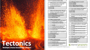 Tectonics Multiple choice knowledge checker