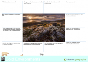 Cold Environments Revision Mat