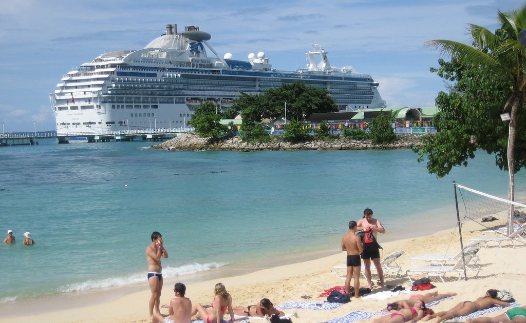 A cruise ship in Jamaica