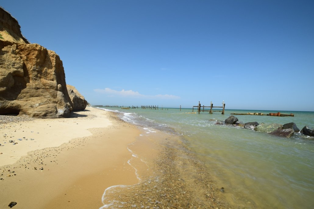 Remnants of revetments at Happisburgh.