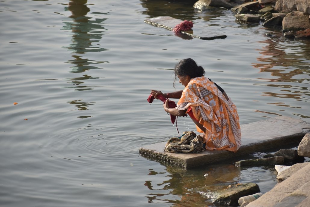 Washing clothes in the River Ganges