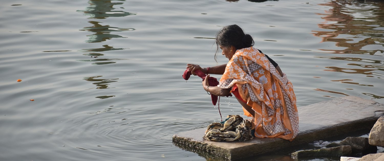 Washing clothes in the River Ganges