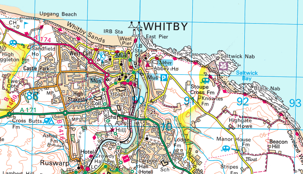 Whitby OS Map