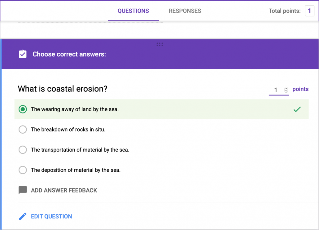 Identify the correct answer and allocate points