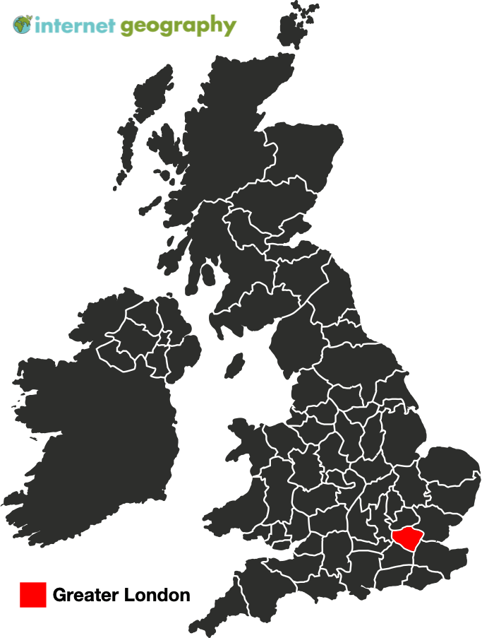 A map to show the location of London