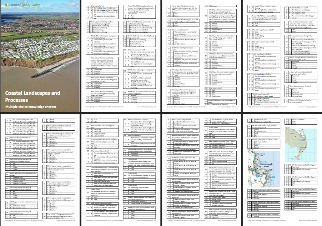 Edexcel B Coastal Landscapes and Processes Multiple Choice Booklet